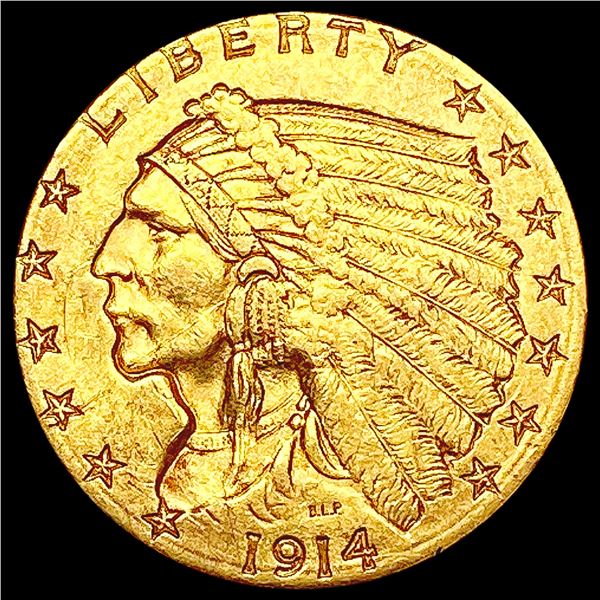 1914-D $2.50 Gold Quarter Eagle CLOSELY UNCIRCULAT