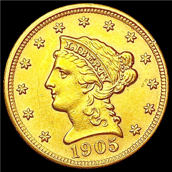 1905 $2.50 Gold Quarter Eagle CLOSELY UNCIRCULATED