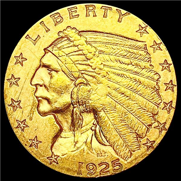 1925-D $2.50 Gold Quarter Eagle CLOSELY UNCIRCULAT