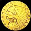 Image 1 : 1908 $2.50 Gold Quarter Eagle CLOSELY UNCIRCULATED