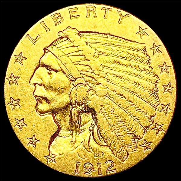 1912 $2.50 Gold Quarter Eagle CLOSELY UNCIRCULATED