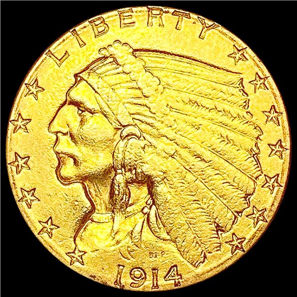 1914-D $2.50 Gold Quarter Eagle CLOSELY UNCIRCULAT