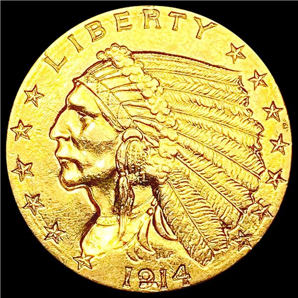 1914-D $2.50 Gold Quarter Eagle CLOSELY UNCIRCULAT