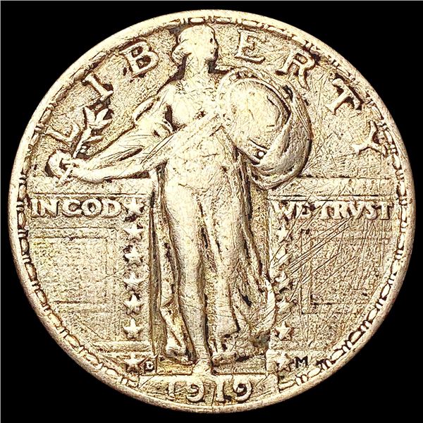 1919-D Standing Liberty Quarter LIGHTLY CIRCULATED