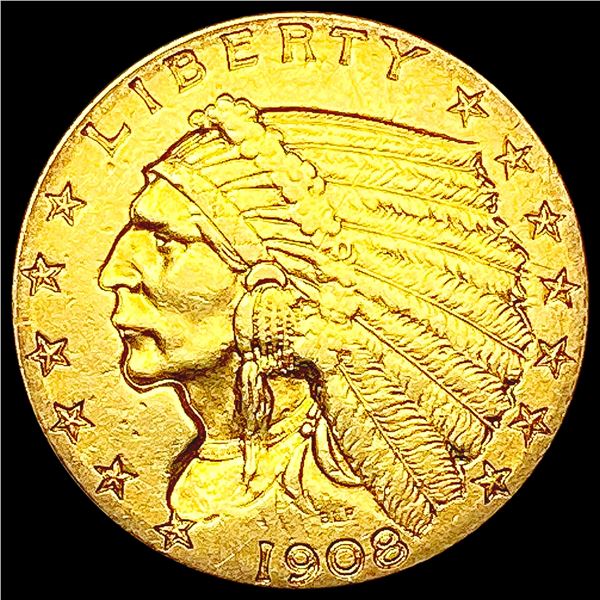 1908 $2.50 Gold Quarter Eagle CLOSELY UNCIRCULATED