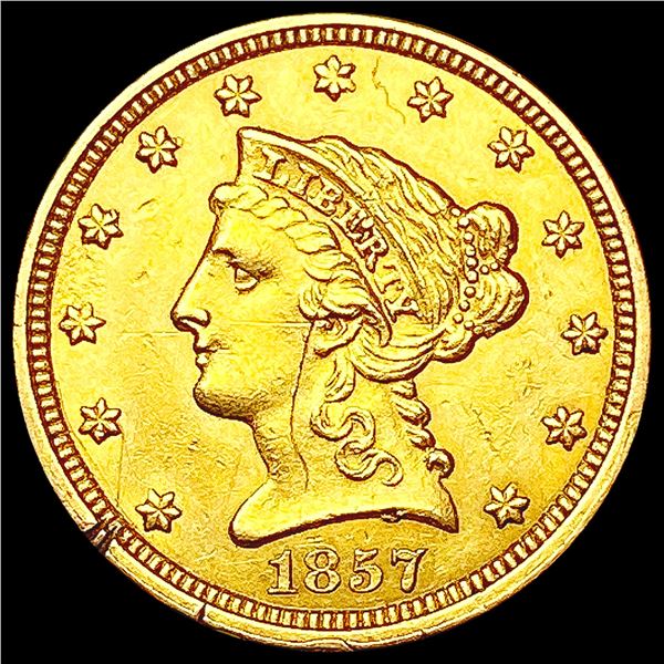 1857 $2.50 Gold Quarter Eagle CLOSELY UNCIRCULATED