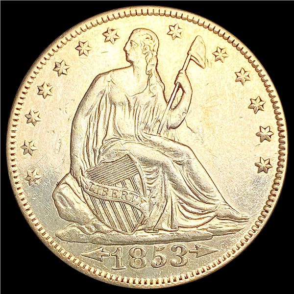 1853 A+R Seated Liberty Half Dollar CLOSELY UNCIRC