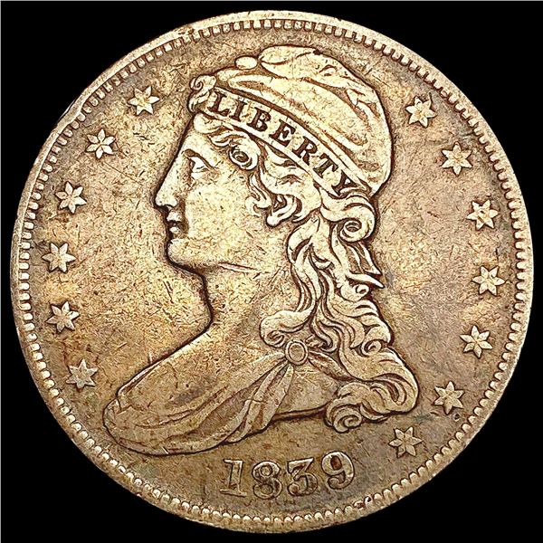 1839 Capped Bust Half Dollar NEARLY UNCIRCULATED