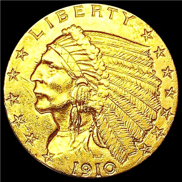 1910 $2.50 Gold Quarter Eagle CLOSELY UNCIRCULATED