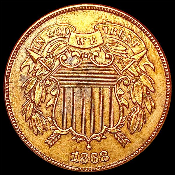 1868 RB Two Cent Piece CHOICE AU