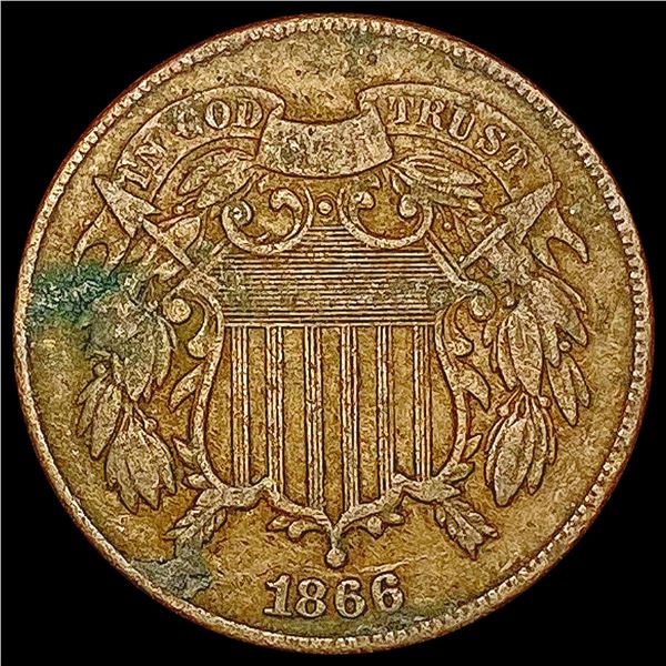 1866 Two Cent Piece LIGHTLY CIRCULATED