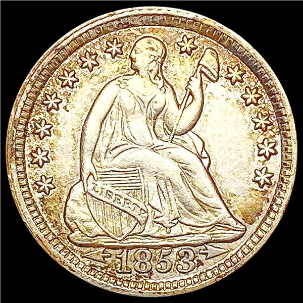 1853 Arws Seated Liberty Half Dime UNCIRCULATED