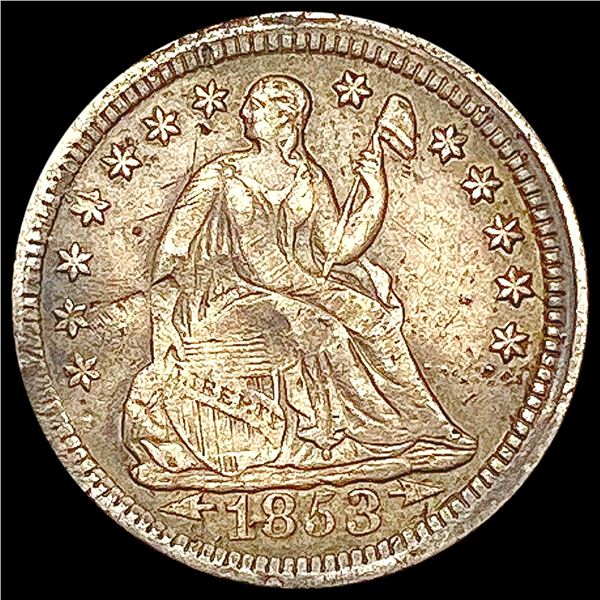 1853 Arws Seated Liberty Half Dime NEARLY UNCIRCUL