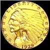 Image 1 : 1929 $2.50 Gold Quarter Eagle CLOSELY UNCIRCULATED