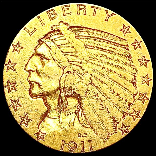 1911-S $5 Gold Half Eagle CLOSELY UNCIRCULATED