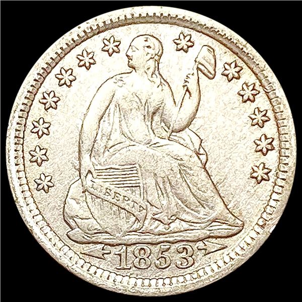 1853 Arws Seated Liberty Half Dime CLOSELY UNCIRCU