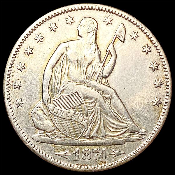 1874-S Seated Liberty Half Dollar CHOICE AU