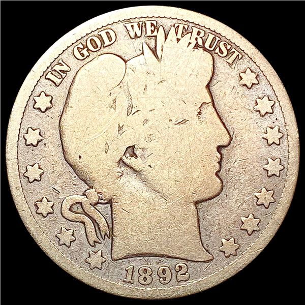 1892-S Barber Half Dollar NICELY CIRCULATED