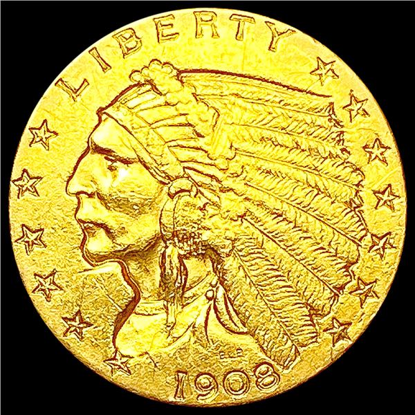 1908 $2.50 Gold Quarter Eagle CLOSELY UNCIRCULATED