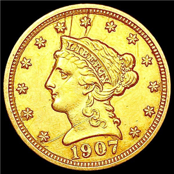 1907 $2.50 Gold Quarter Eagle CLOSELY UNCIRCULATED