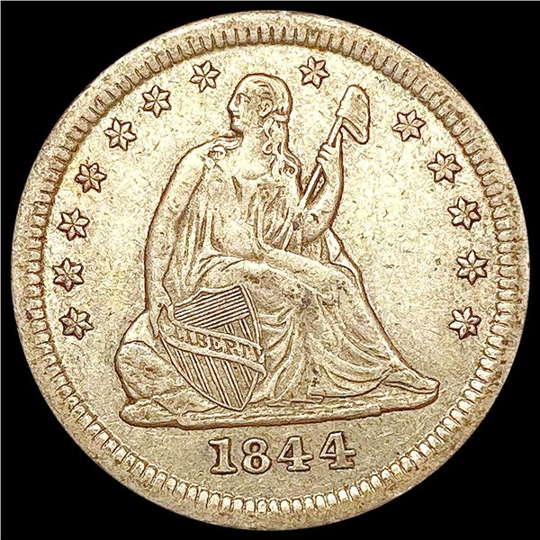 1844-O Seated Liberty Quarter NEARLY UNCIRCULATED