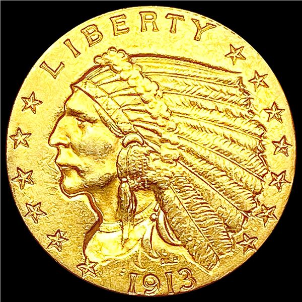 1913 $2.50 Gold Quarter Eagle CLOSELY UNCIRCULATED