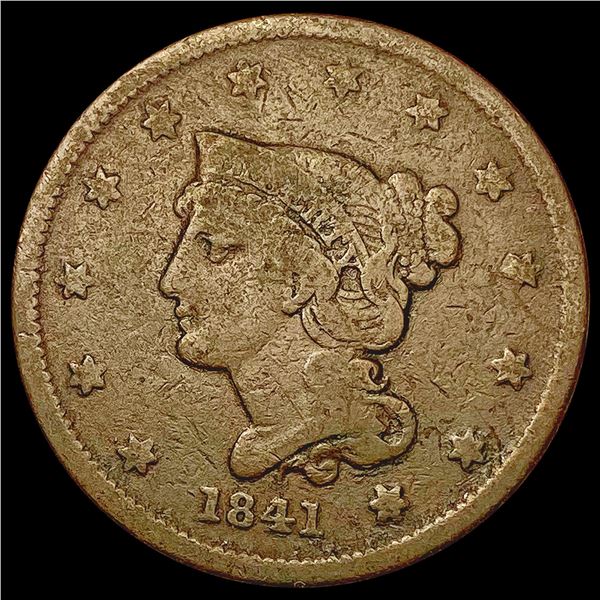 1841 Braided Hair Large Cent NICELY CIRCULATED