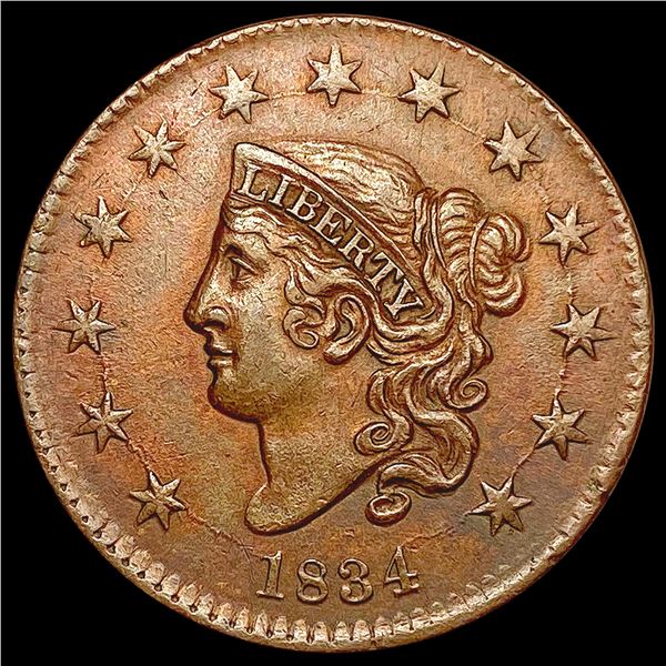 1834 Coronet Head Large Cent CHOICE AU