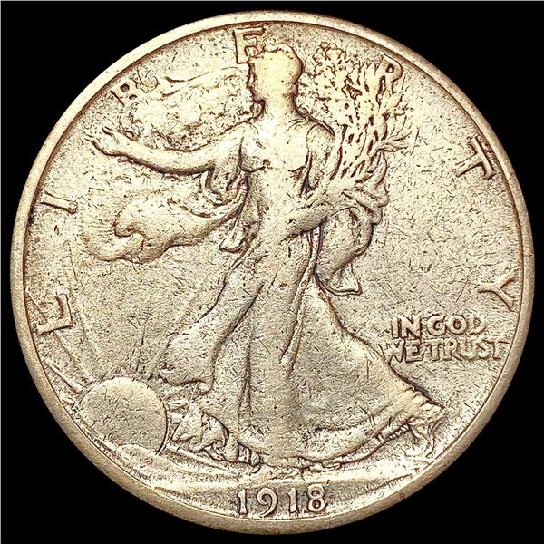 1918-S Walking Liberty Half Dollar LIGHTLY CIRCULA