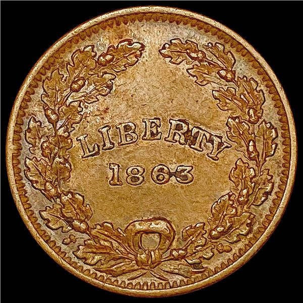 1863 Civil War Token CLOSELY UNCIRCULATED