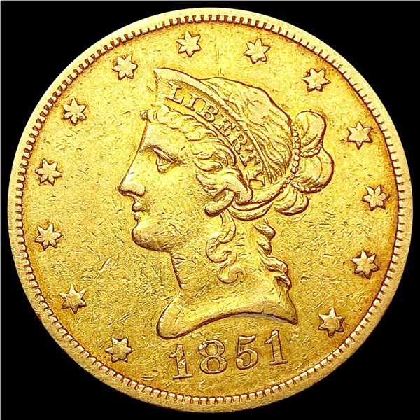 1851-O $10 Gold Eagle CLOSELY UNCIRCULATED