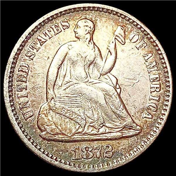 1872 Seated Liberty Half Dime CLOSELY UNCIRCULATED