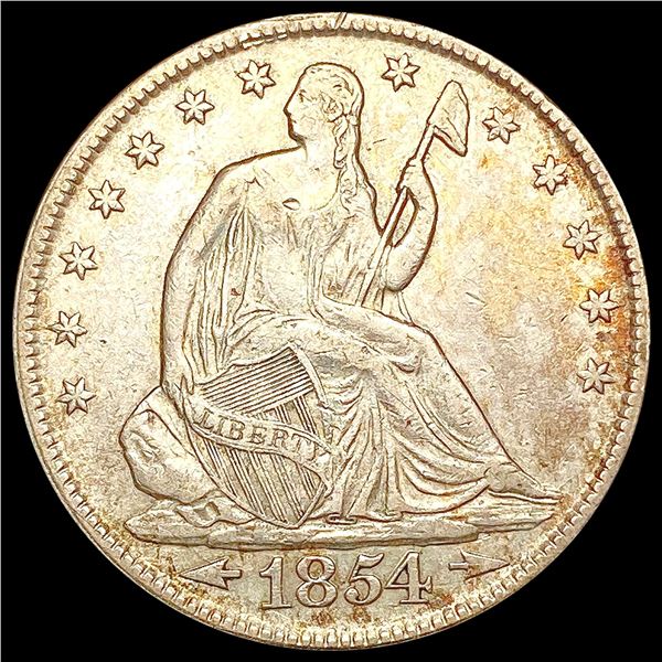 1854 Arws Seated Liberty Half Dollar NEARLY UNCIRC