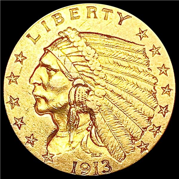 1913 $2.50 Gold Quarter Eagle NEARLY UNCIRCULATED