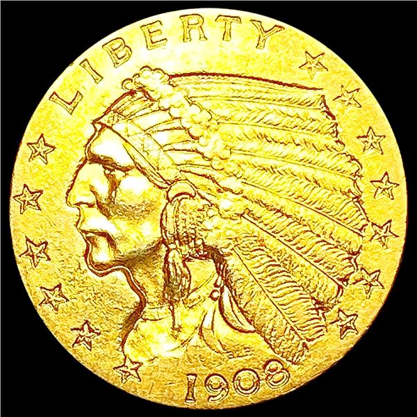 1908 $2.50 Gold Quarter Eagle CLOSELY UNCIRCULATED