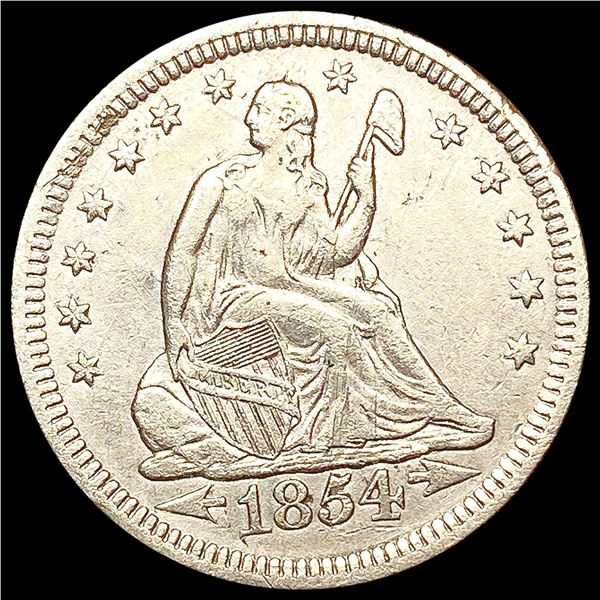 1854 Arws Seated Liberty Quarter NEARLY UNCIRCULAT