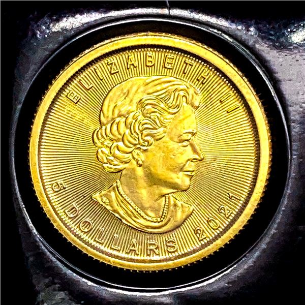 2021 Canada 1/10oz Gold $5 SUPERB GEM BU