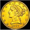 Image 1 : 1907 $5 Gold Half Eagle UNCIRCULATED