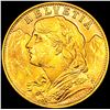 Image 1 : 1947 Swiss .1867oz Gold 20 Francs UNCIRCULATED