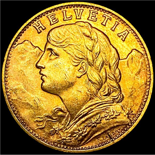 1947 Swiss .1867oz Gold 20 Francs UNCIRCULATED