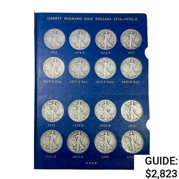 1916-1940 Walking Half Dollar Book (45 Coins)