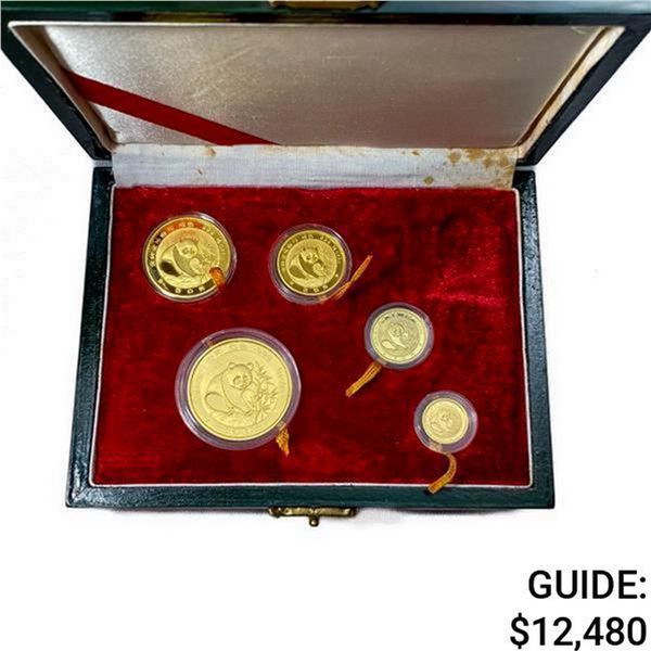 1988 China 1.87oz Gold Proof Panda Set (5 Coins)