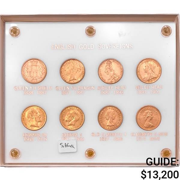 1871-1980 English Gold Sovereign Set 1.884oz [8 Co