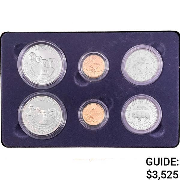 1991 Mt. Rushmore Anniv. Gold and Silver Coin Set