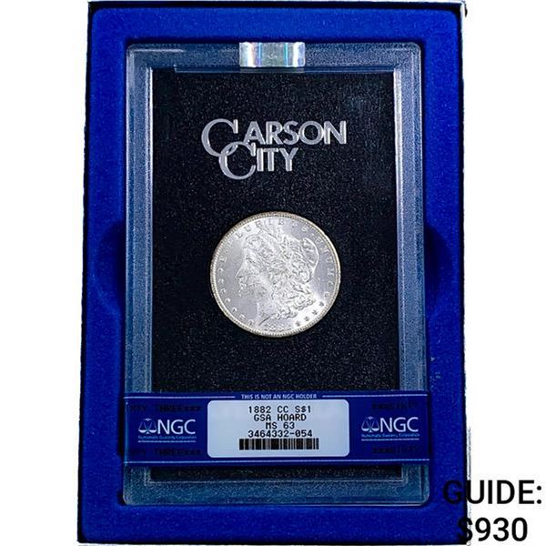 1882-CC Morgan Silver Dollar NGC MS63 GSA