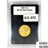 Image 1 : 1891-CC $5 Gold Half Eagle