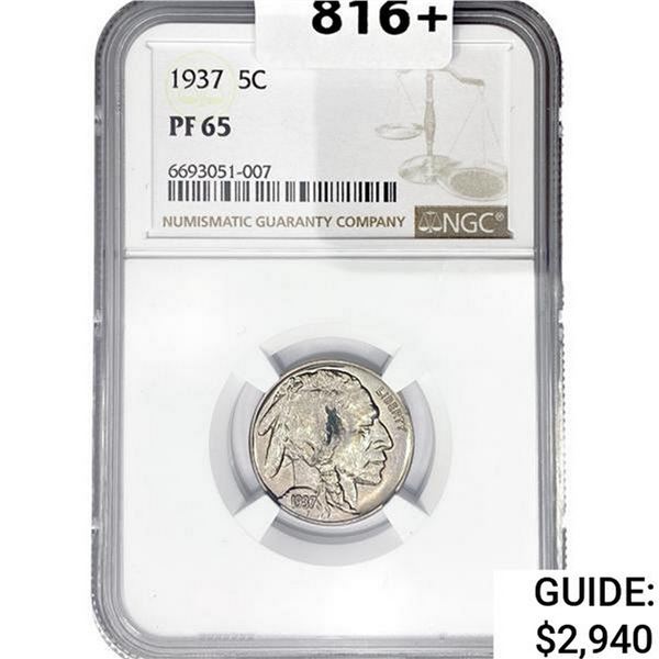 1937 Buffalo Nickel NGC PF65