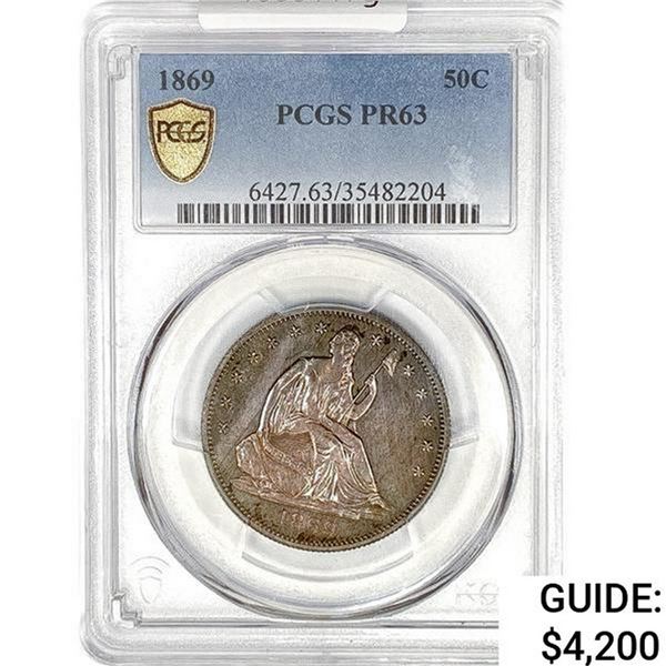 1869 Seated Liberty Half Dollar PCGS PR63