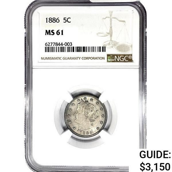 1886 Liberty Victory Nickel NGC MS61