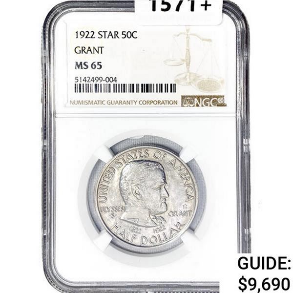 1922 STAR Grant Half Dollar NGC MS65